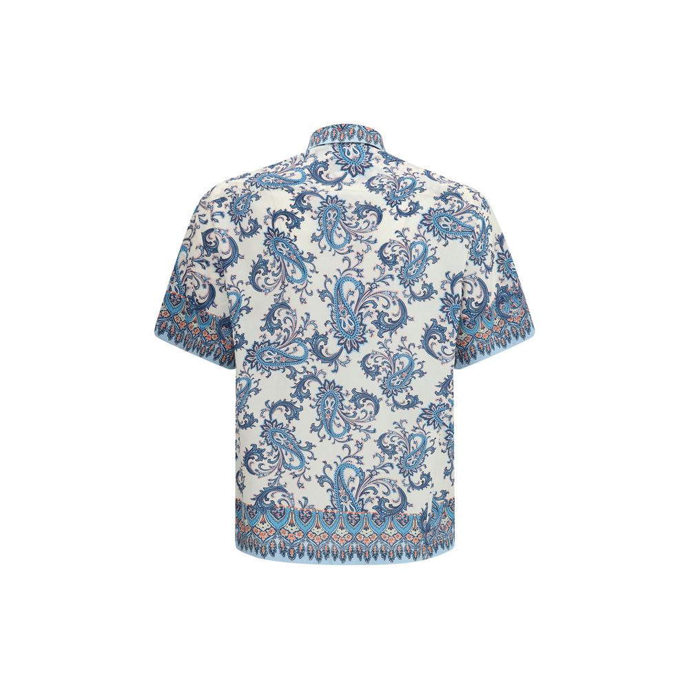 Etro Blue Cotton Shortsleeve Shirt