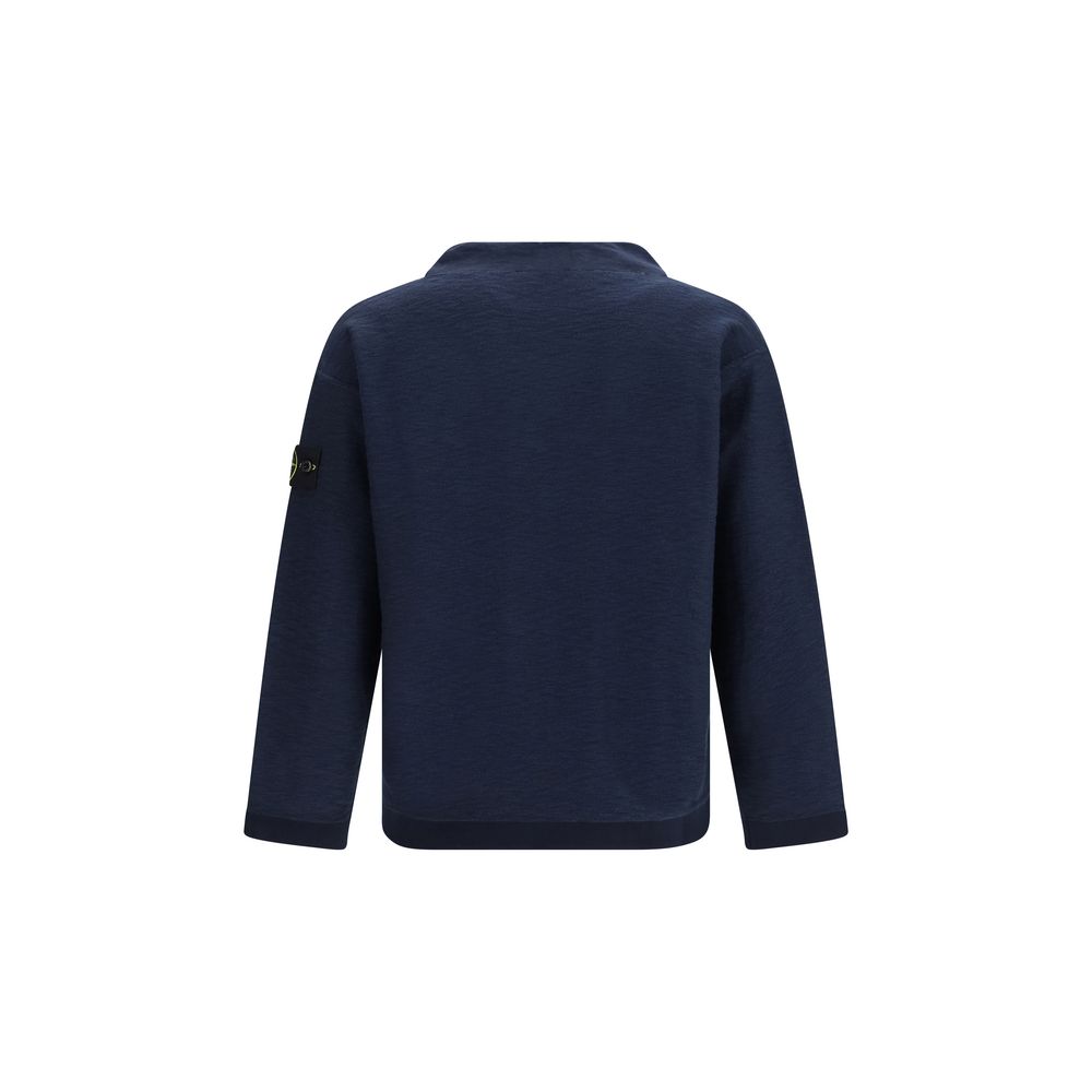 Stone Island Blue Cotton Sweatshirt