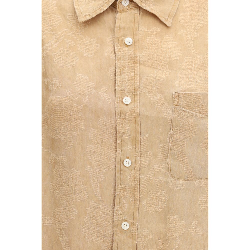 R13 Orange Viscose Pattern Shirt