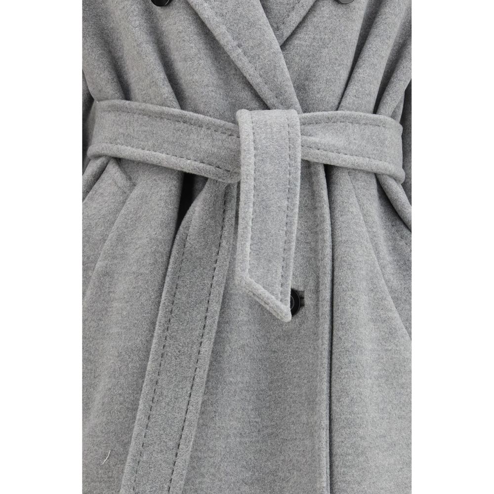 Max Mara Gray Fleece Wool Coat
