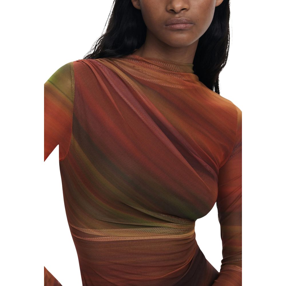 Desigual Orange Polyester Short Dress