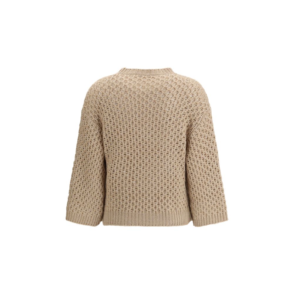 Fabiana Filippi Beige Fleece Wool Sweatshirt