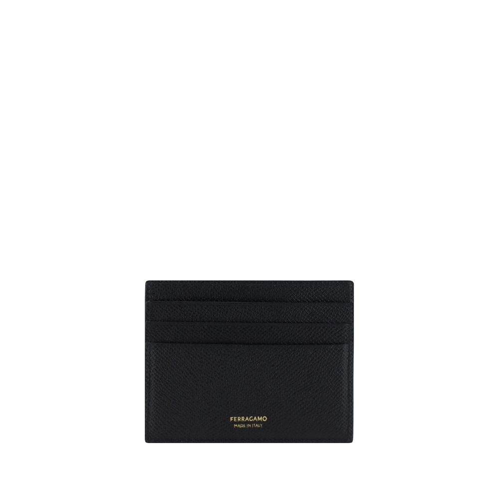 Ferragamo Black Calf Leather Bos Taurus Wallet