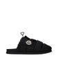 Moncler Black Fabric Slippers
