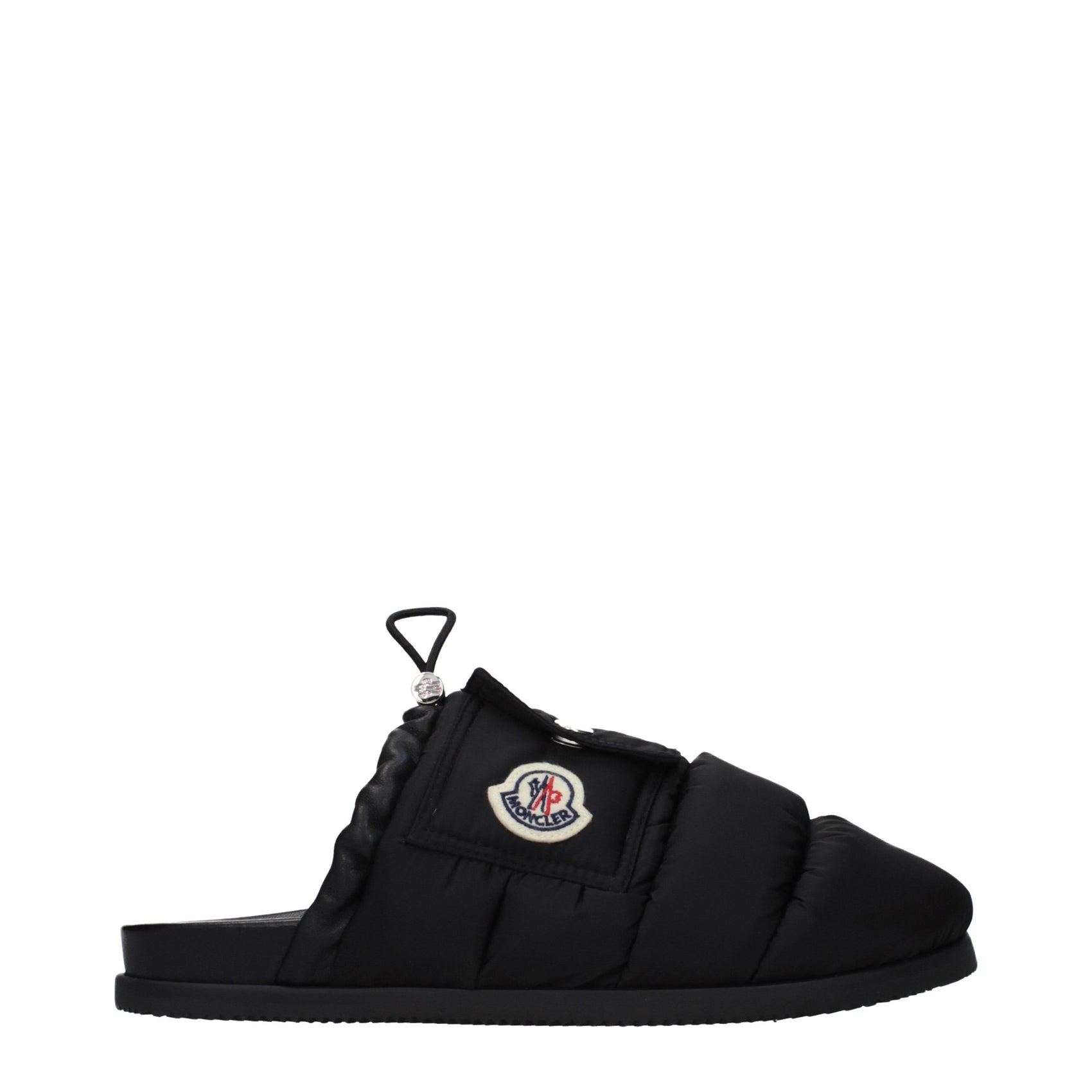 Moncler Black Fabric Slippers