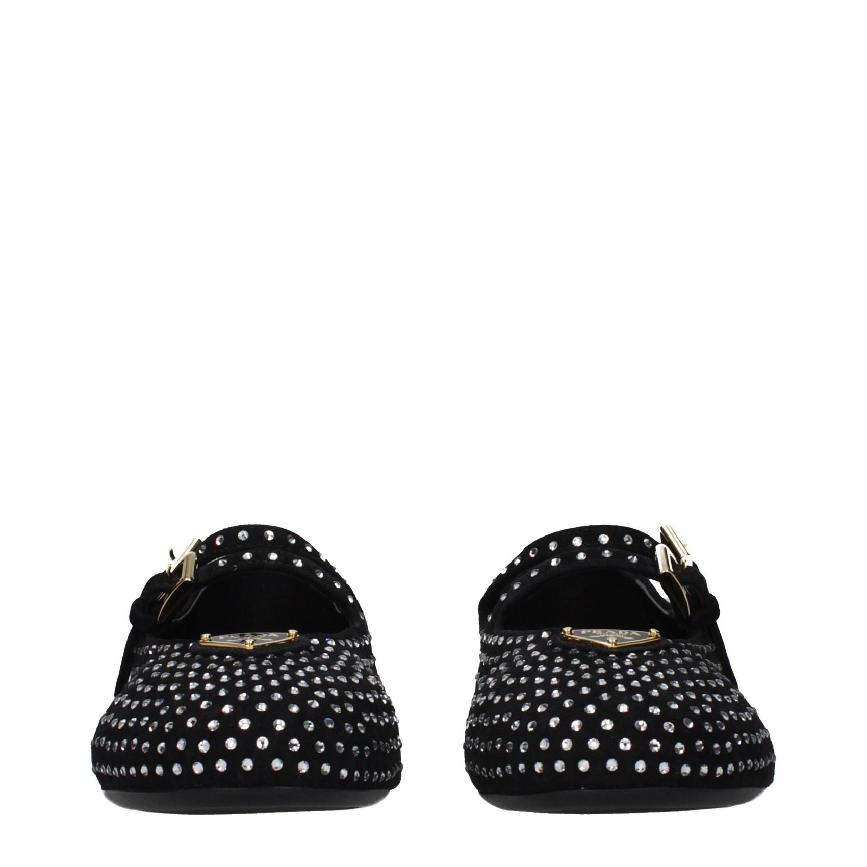 Prada Black Leather Ballet Flats