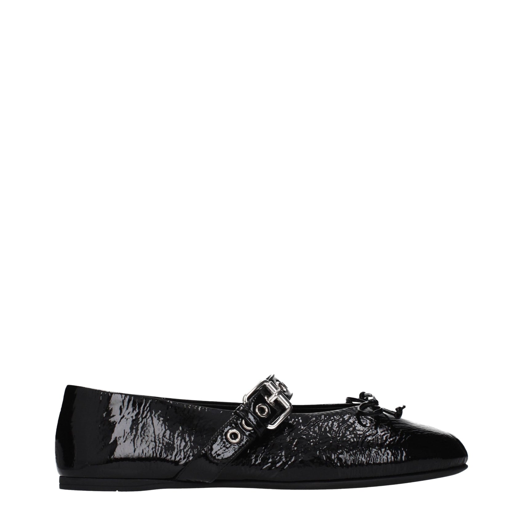 Miu Miu Black Leather Ballet Flats