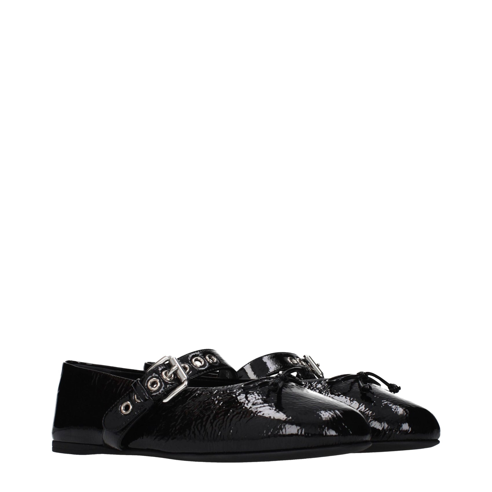 Miu Miu Black Leather Ballet Flats