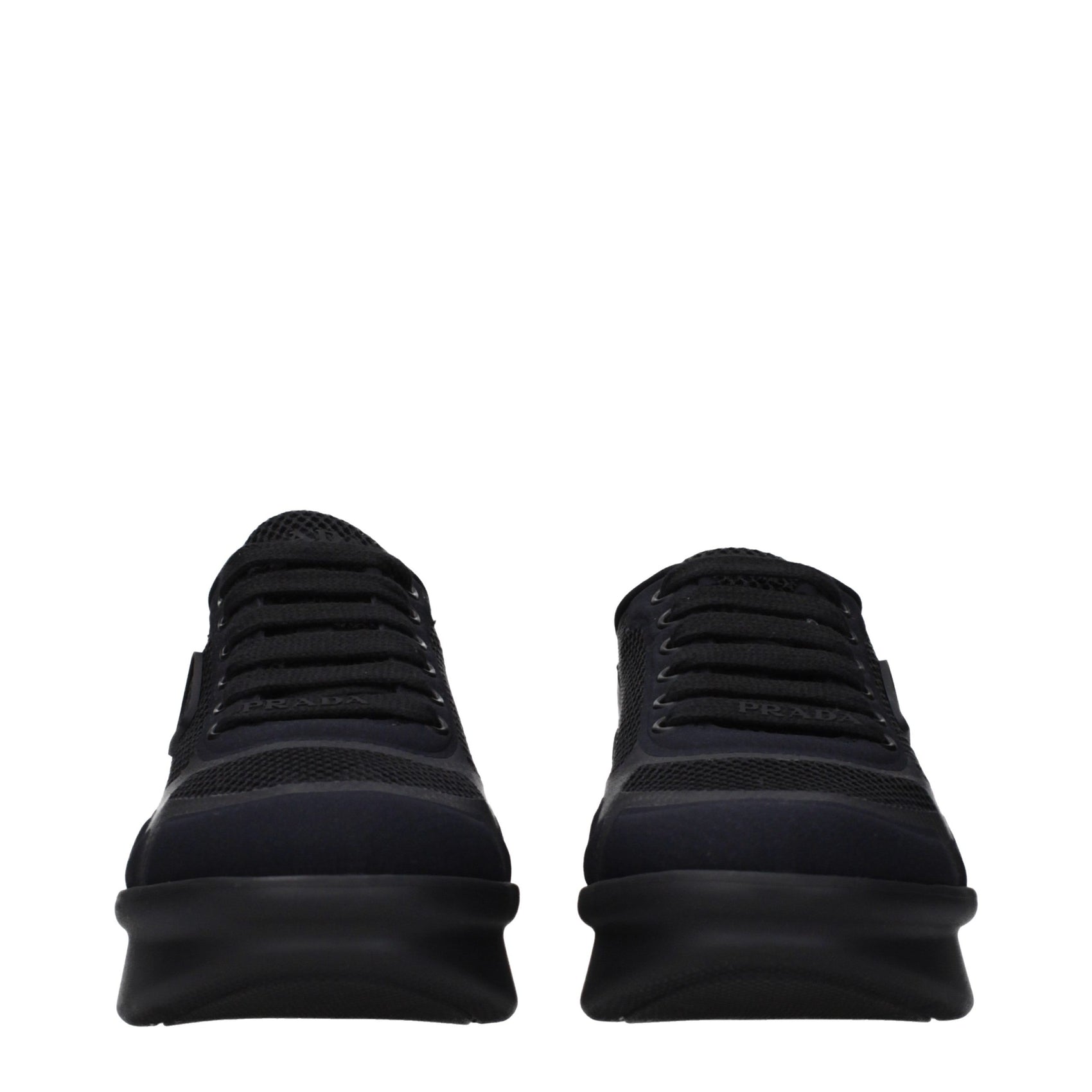 Prada Black Fabric Low Top Sneakers