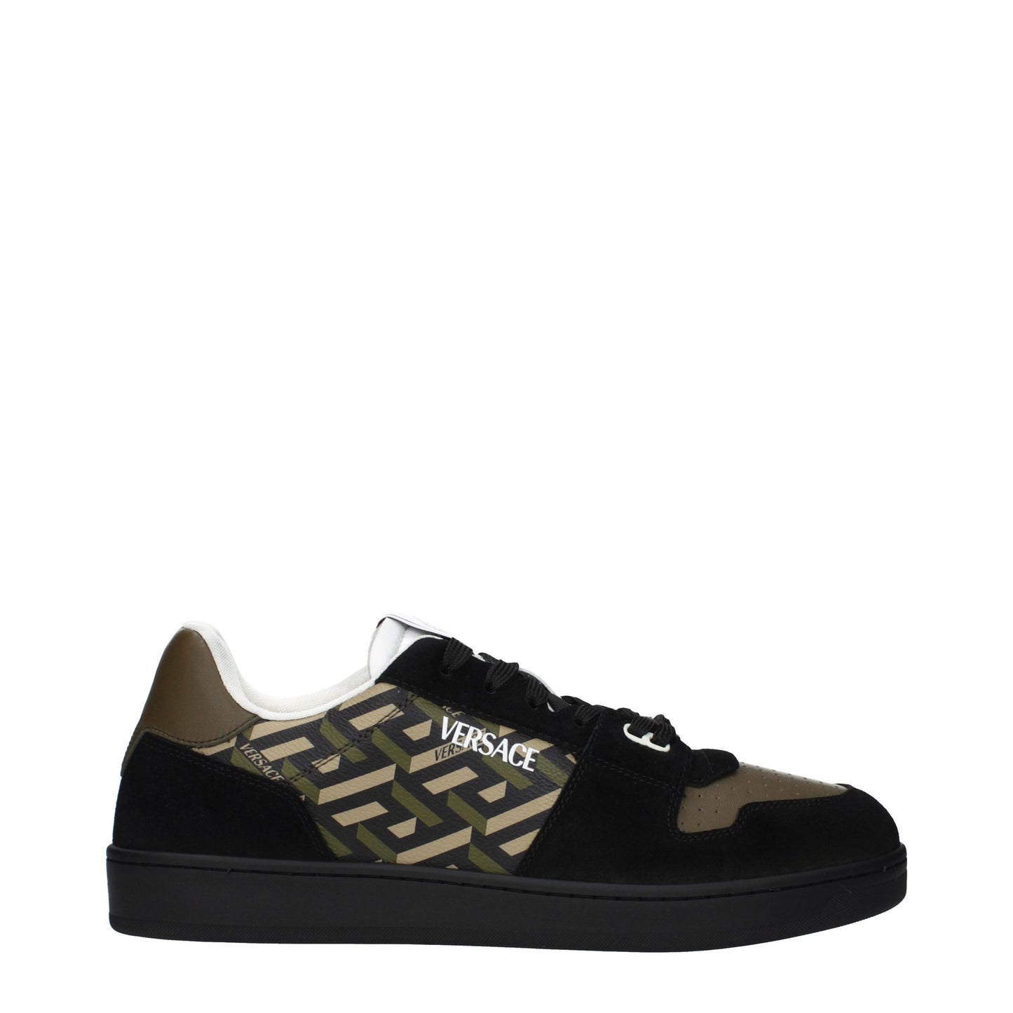 Versace Green Fabric Low Top Sneakers