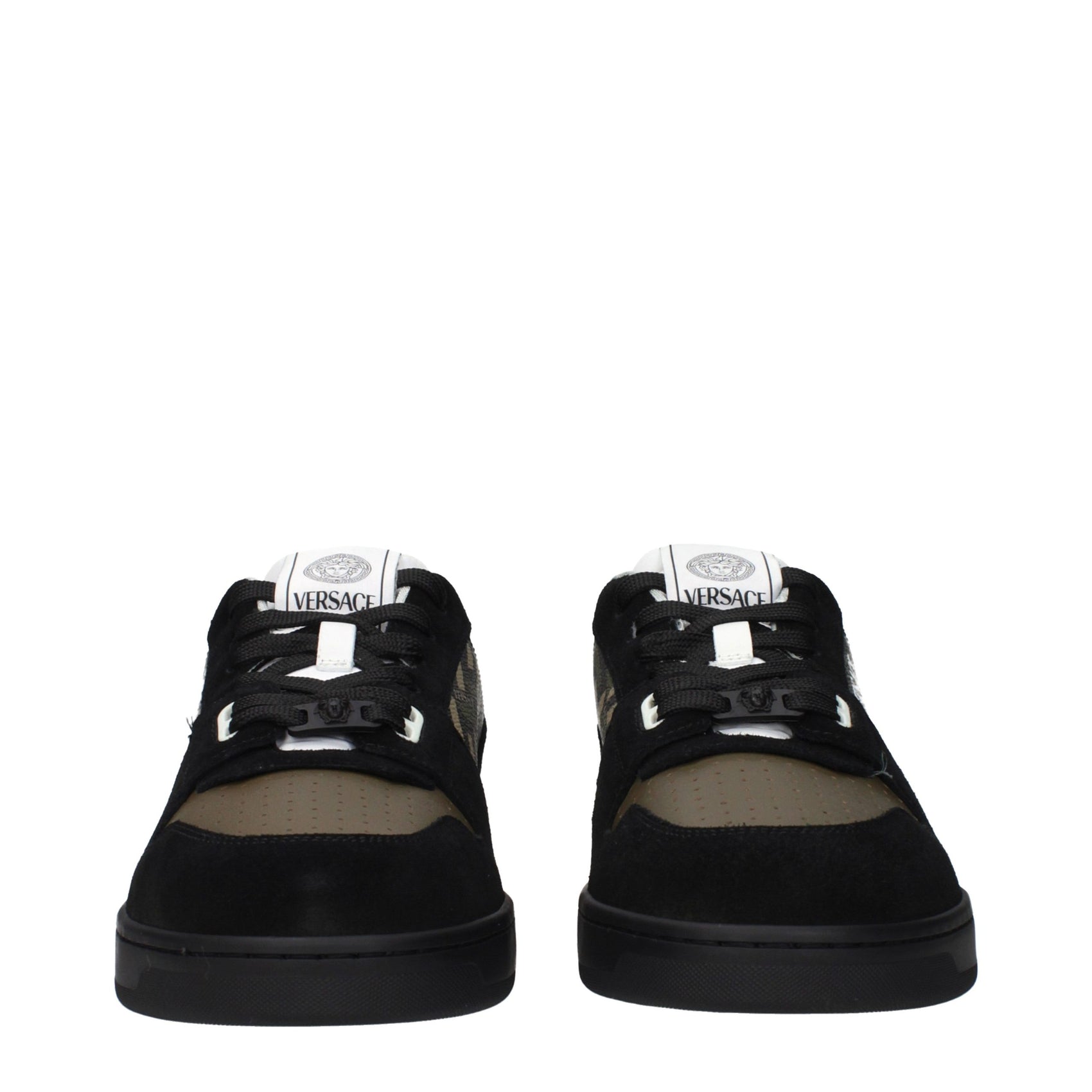 Versace Green Fabric Low Top Sneakers