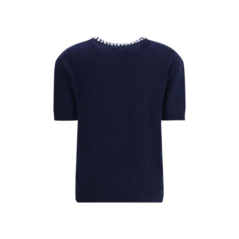 Prada Blue Fleece Wool Sweatshirt