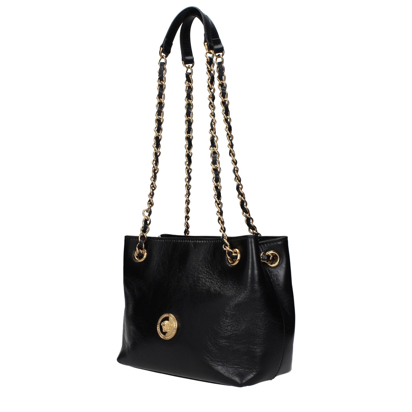 Versace Black Leather Shoulder Bag