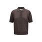 Loulou De Saison Brown Cashmere Polo Shirt