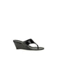 Prada Black Calf Leather Bos Taurus Wedge Sandals