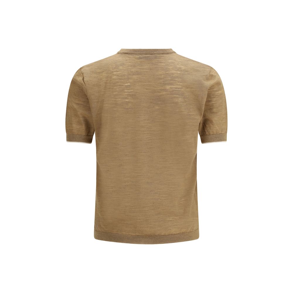 Brooksfield Beige Linen Shortsleeve Shirt