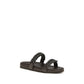 Brunello Cucinelli Brown Calf Leather Bos Taurus Flat Sandals