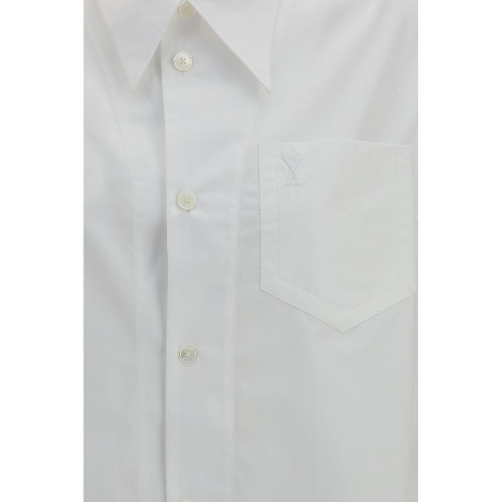 Ami Paris White Cotton Dress Shirt