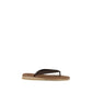 Miu Miu Brown Calf Leather Bos Taurus Flip-Flop Sandals