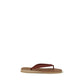 Miu Miu Beige Calf Leather Bos Taurus Flip-Flop Sandals