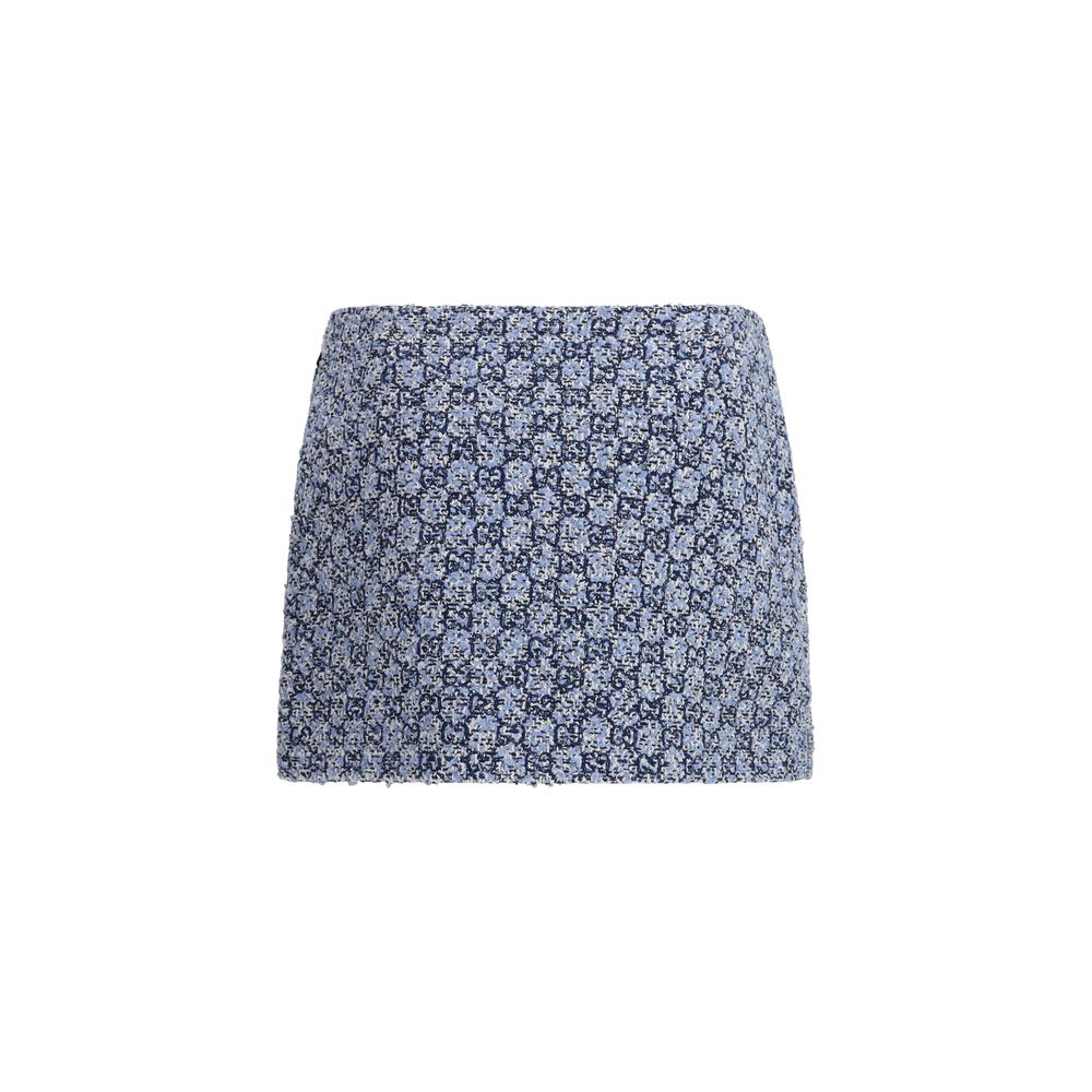 Gucci Blue Cotton Mini Skirt