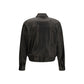 Saint Laurent Black Lamb Ovis Aries Aries Leather Jacket