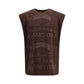 GCDS Brown Cotton Sleeveles T-Shirt