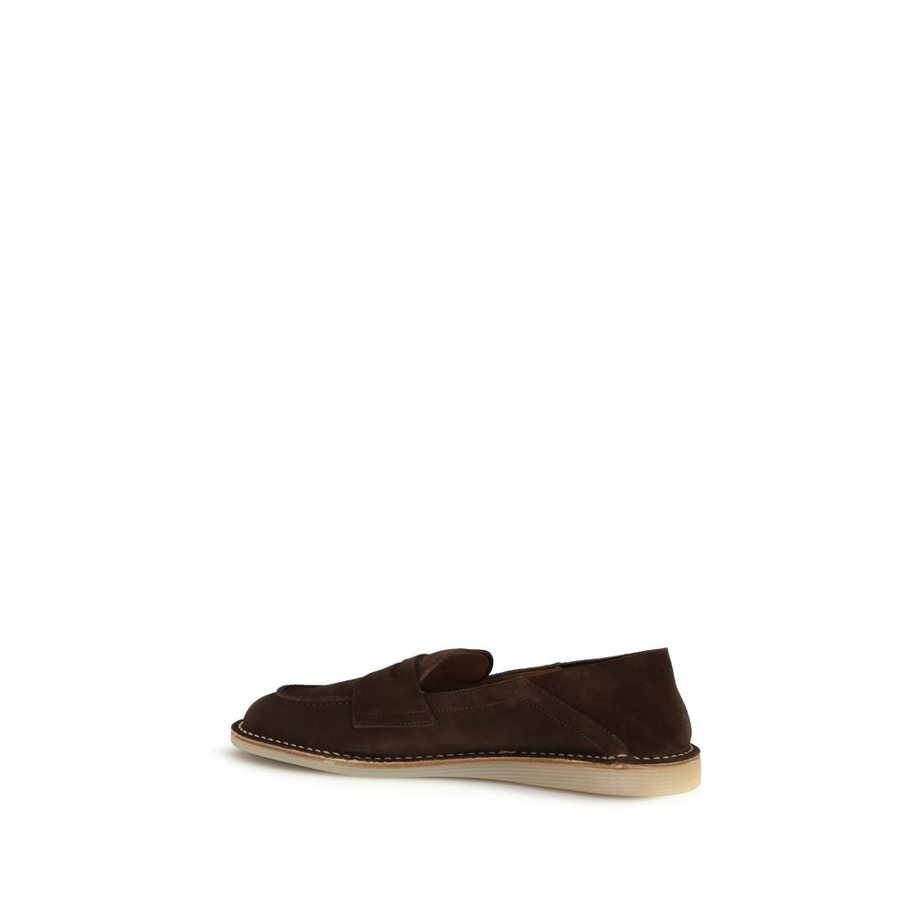 Dolce & Gabbana Brown Calf Leather Bos Taurus Slip-On Loafers
