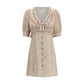 Alessandra Rich Beige Silk Casual Dress