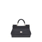 Dolce & Gabbana Black Calf Leather Bos Taurus Handbag