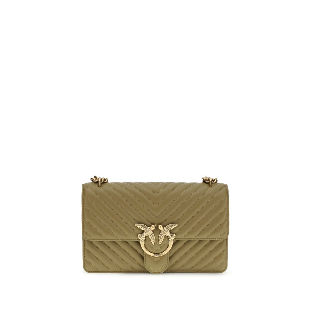 PINKO Bicolor Calf Leather Bos Taurus Shoulder Bag