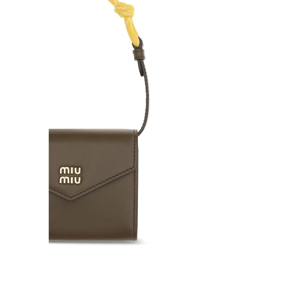 Miu Miu Brown Calf Leather Bos Taurus Wallet
