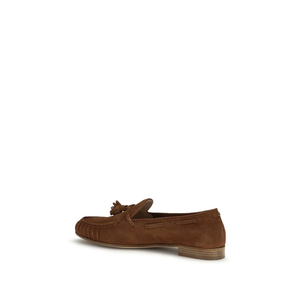 Fratelli Rossetti Brown Calf Leather Bos Taurus Slip-On Loafers