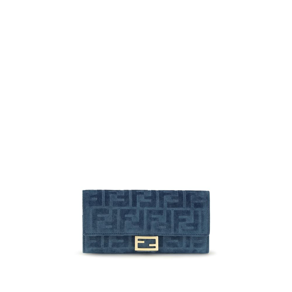 Fendi Blue Cotton Wallet