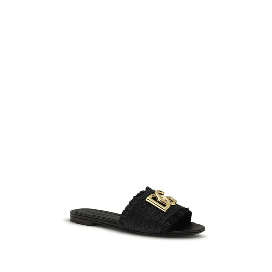 Dolce & Gabbana Beige Viscose Flat Sandals