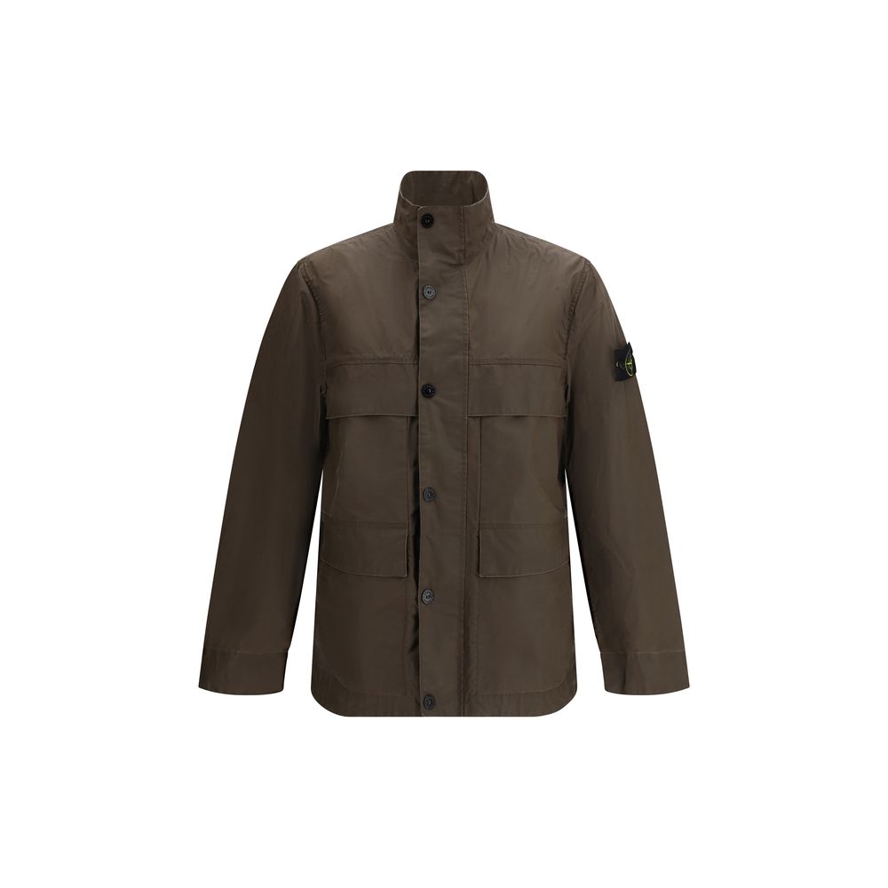 Stone Island Brown Polyester Coat