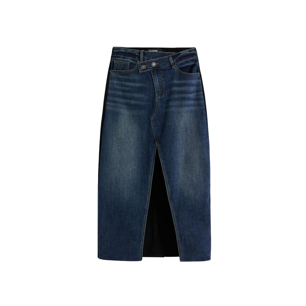 Desigual Blue Cotton Long Skirt