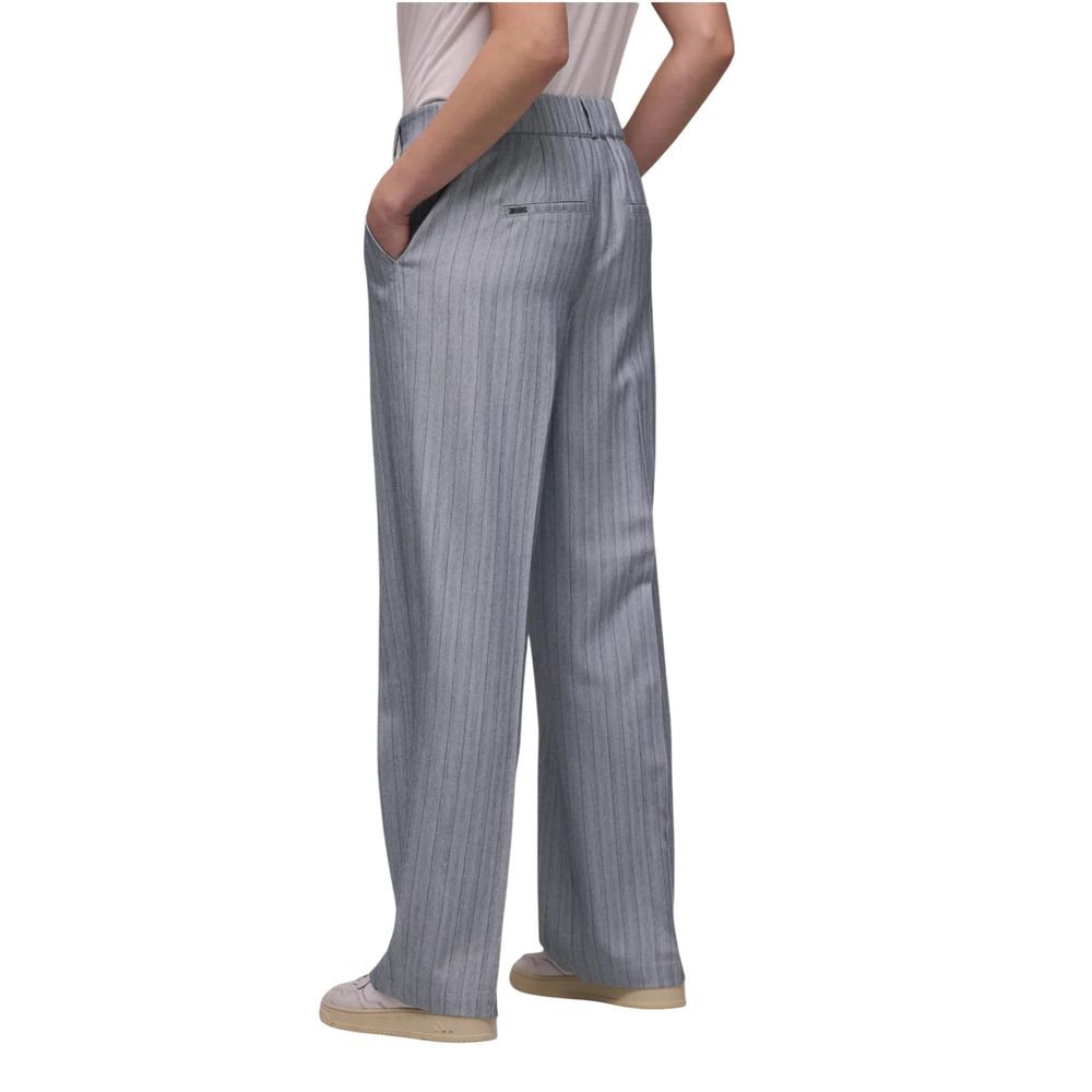 Street One Blue Polyester Casual Pants