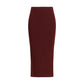 Max Mara Bordeaux Viscose Midi Skirt