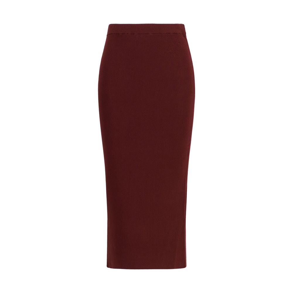 Max Mara Bordeaux Viscose Midi Skirt
