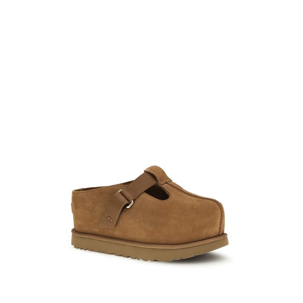 UGG Brown Calf Leather Bos Taurus Mules
