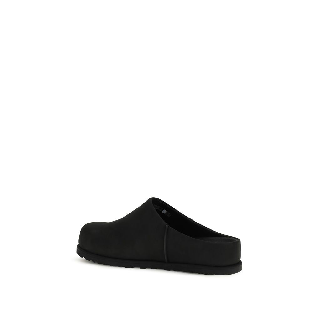 UGG Black Calf Leather Bos Taurus Mules