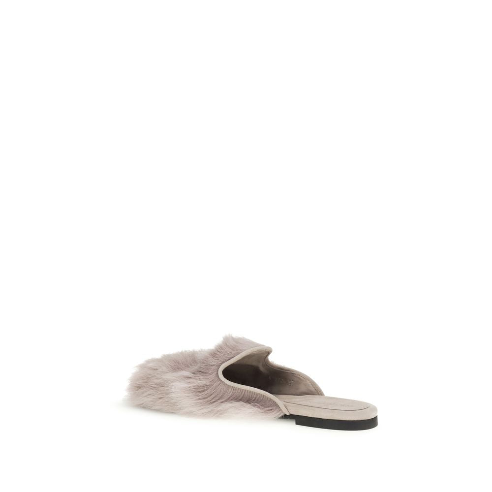 Dolce & Gabbana Gray Lamb Ovis Aries Aries Mules