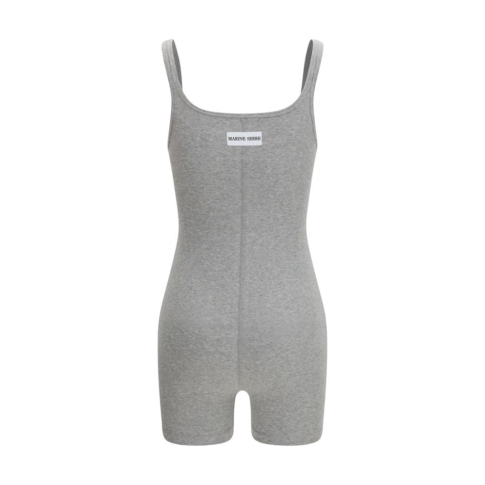 Marine Serre Gray Cotton Jumpsuit