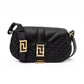 Versace Black Leather Quilted Shoulder Strap Bag