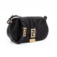 Versace Black Leather Quilted Shoulder Strap Bag