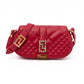Versace Red Leather Quilted Shoulder Strap Bag