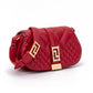 Versace Red Leather Quilted Shoulder Strap Bag
