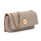 Versace Taupe Quilted Leather Shoulder Strap Bag