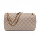 Versace Taupe Quilted Leather Shoulder Strap Bag